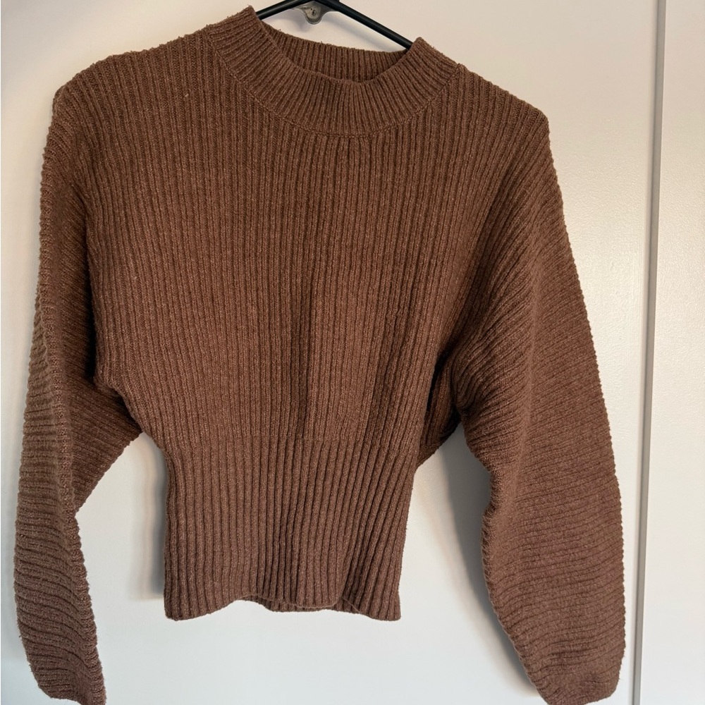 Pink Rose Chocolate Ribbed Sweater